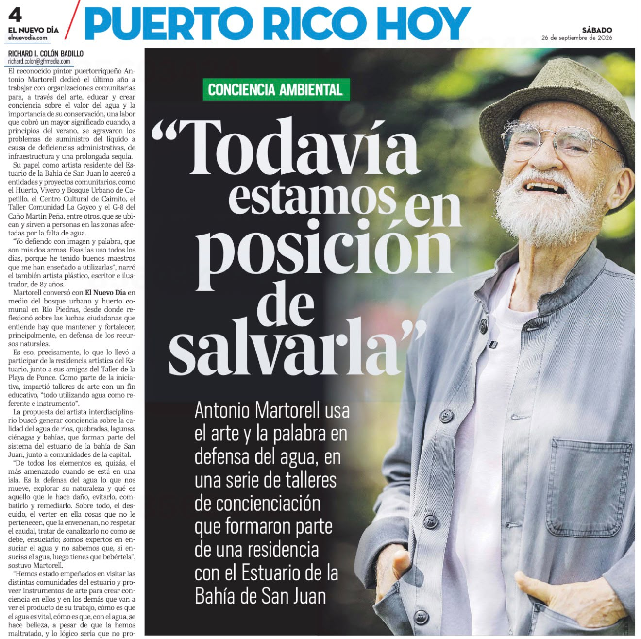 El Nuevo Día: “Todavía estamos en posición de salvarla” (pág. 4)